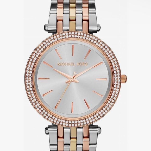 Michael Kors Darci Three-Hand Tri-Tone Women's Watch - Picture 2 of 2